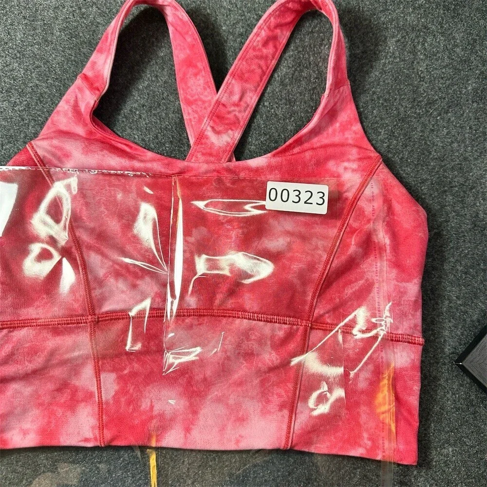 Lululemon Beat the Heat Bra Womens Size 8 Pink Tie Dye Crossback